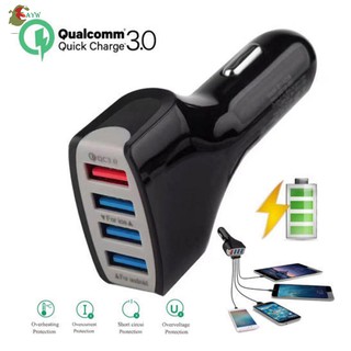 ayw qualcomm qc 3 . 0 quick charge 4 ports usb อะแดปเตอร์ชาร์จแบบเร็วสําหรับติดรถยนต์