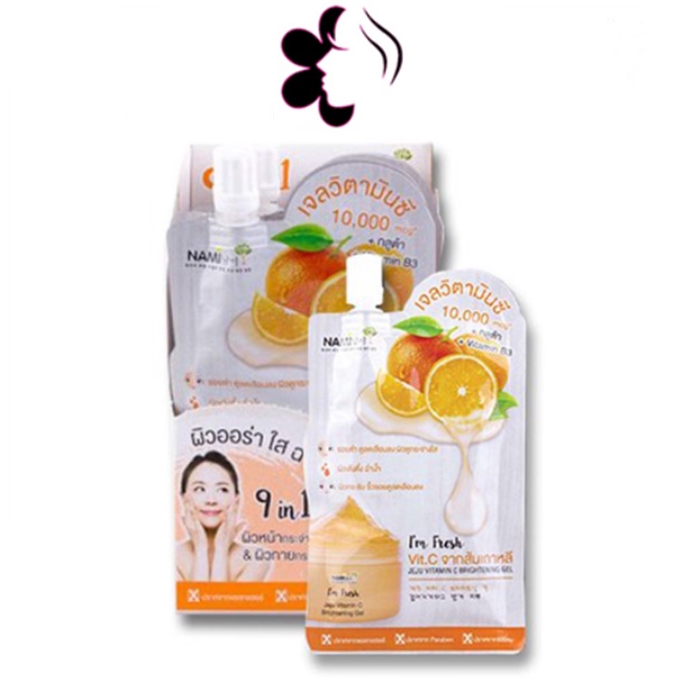 (ยกกล่อง/6ซอง) Nami I'm Fresh Jeju Vitamin C Brightening Gel 30ml นามิ แอมเฟรช เจจู วิตามินซี ไบร์ทเทนนิ่ง เจลส้ม