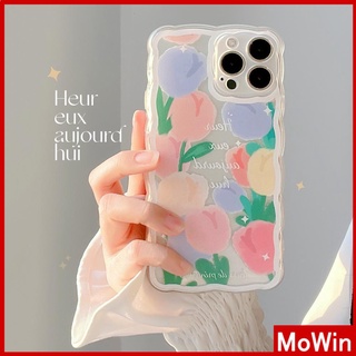 iPhone Case Silicone Soft Case Clear Case Wave Non-Slip Shockproof Camera Full Coverage Protection Tulip Flower For iPhone 13 Pro Max iPhone 12 Pro Max iPhone 11 iPhone 7 Plus