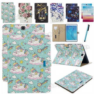 เคสโทรศัพท์หนังฝาพับลายยูนิคอร์นสําหรับ Samsung Galaxy Tab A 9 . 7 นิ้ว Sm - T550 T555 P550 P555