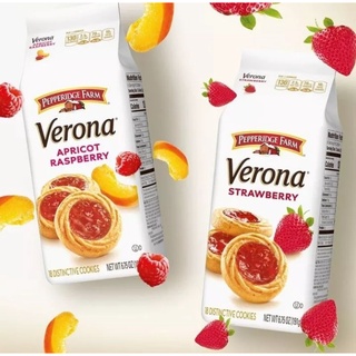 เปปเปอร์ริดจ์ฟาร์ม คุกกี้ราดหน้าแยมสตรอเบอร์รี่ Pepperidge Farm Verona Strawberry Cookies 191g.