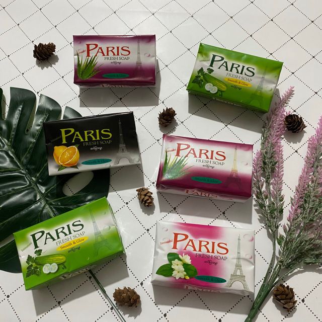 สบู่อาบน้ำ สบู่ Paris fresh soap ใหญ่( แบบก้อน 115 กรัม )