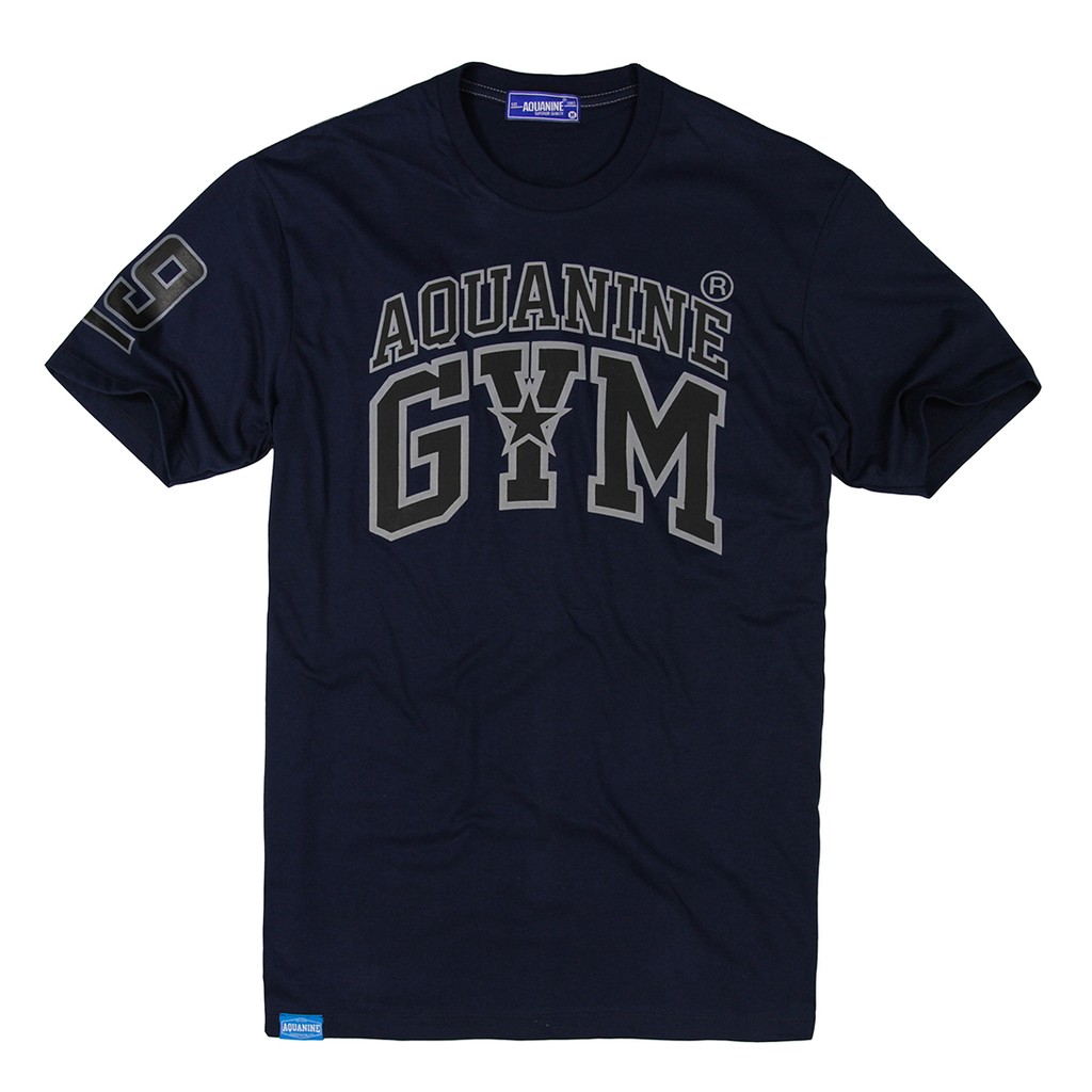 AQUANINE เสื้อยืดผู้ชาย เสื้อยืดผู้หญิง รุ่น GYM ( เสื้อยืดสีกรม ) สตรีท ลิขสิทธิ์แท้