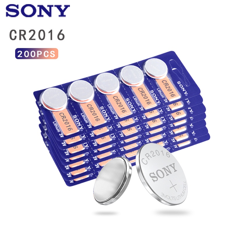 200pcs Sony CR2016 Original Lithium Button Battery 3V cr 2016 DL2016 KCR2016 BR2016 Coin Cell batter