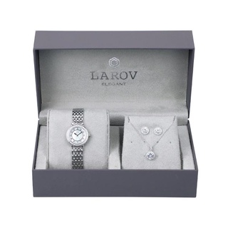 นาฬิกาข้อมือหรู ผู้หญิง LAROV LRS3650S A แบบเซ็ต สีเงิน