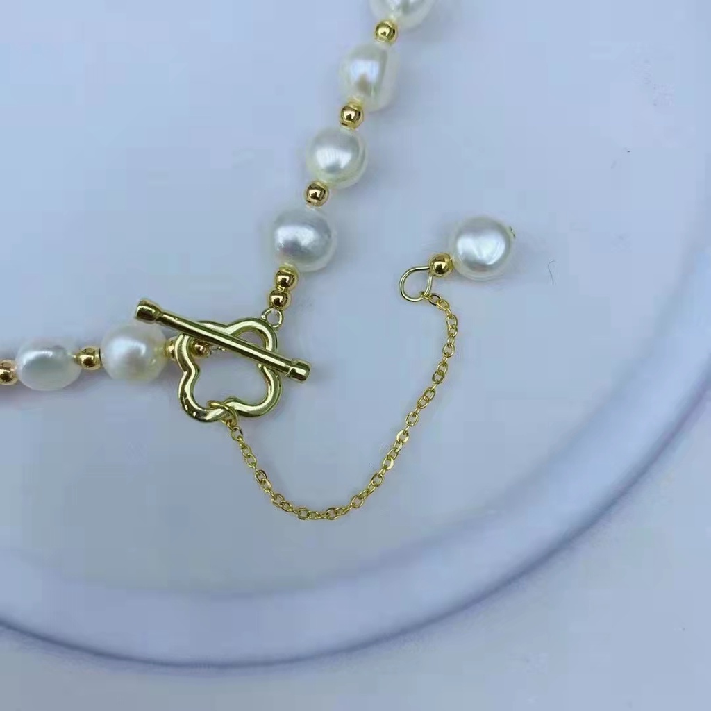 สร้อยคอมุกบาร็อค / ทอง 14K / ประณีตสุด / Ot 14K Four Leaf Clover