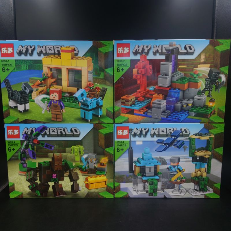 เลโก้ My World LEDUO 6059 ตอน โกเลมดินต้องคำสาป รูปแบบ 4 IN 1 ประกอบรวมกันได้ แยกขาย มี 4 แบบ พร้อมส่งในไทย ราคาถูก