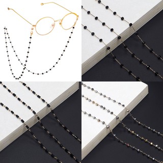 New Fashion Handmade Black Crystal Beads Glasses Chain for Women Men Eyewear Accessories Sunglasses Lanyard Strap Cord