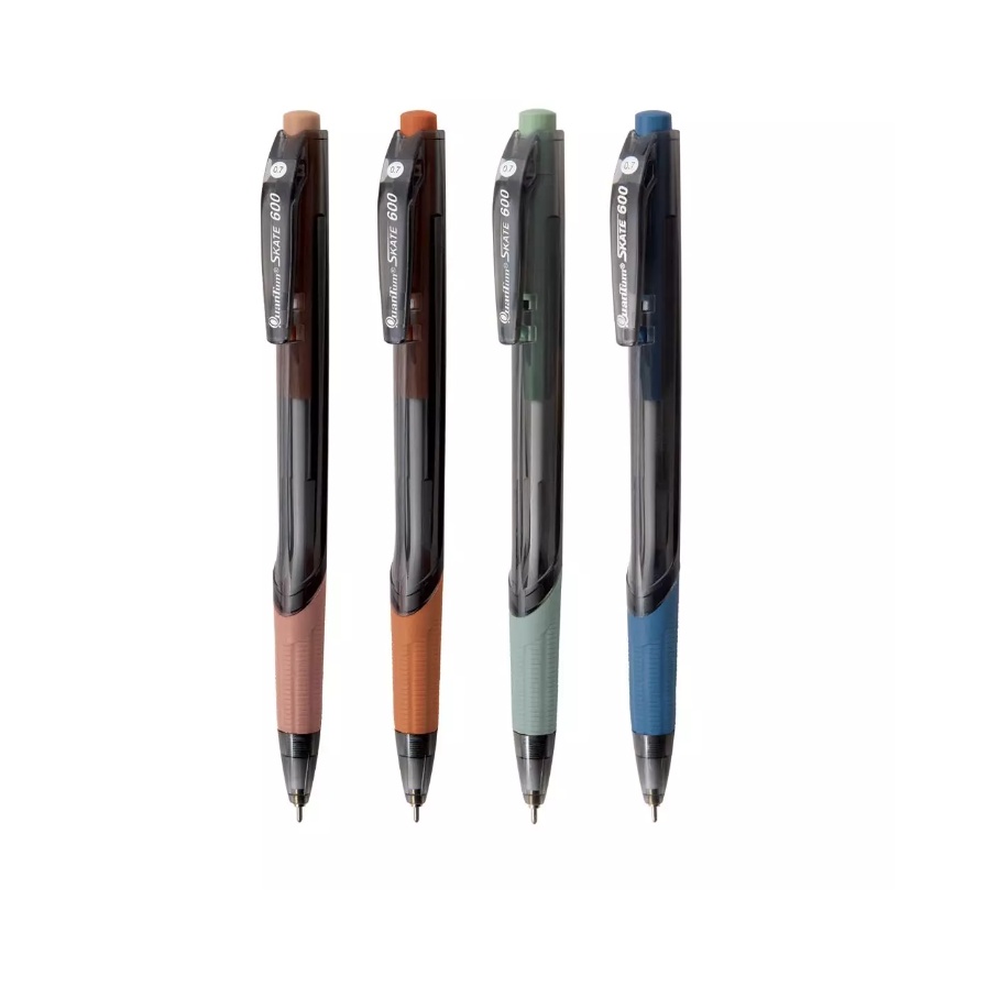 Ballpoint pen Quantum Skate ปากกา ปากกาลูกลื่น สเก็ต 600 หมึกน้ำเงิน หมึกดำ หมึกแดง ขนาดหัว 0.7 มม. (6ด้าม/12ด้าม)