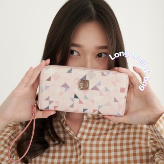 [ลดทันที 90.- ใช้โค้ด SEPALBA] PERF กระเป๋าสตางค์ใบยาว (Wallet bag) ลาย Triangle pastel