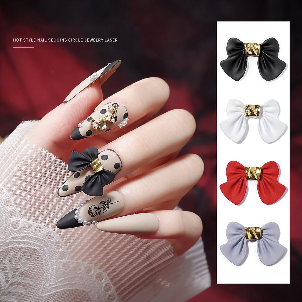 ส่งเร็ว Lombard โบว์คริสตัลใส 3D Diy สําหรับติดตกแต่งเล็บ 1 ชิ้น