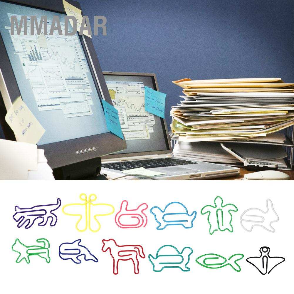 MMADAR 60pcsbox 12 Kinds Cute Animal Shaped Paper Clip Memo Note Clips