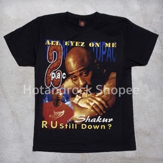 เสื้อยืดผ้าฝ้ายพรีเมี่ยม เสื้อยืดวง 2PAC HOTANDROCK TDM 1817