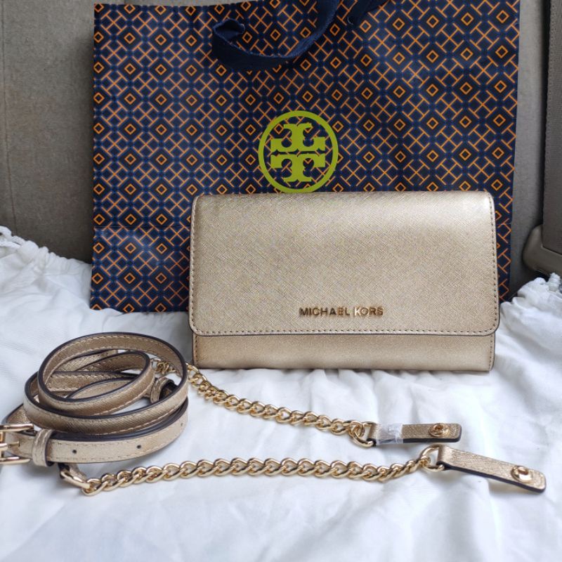 michael kors กระเป๋า mk คลัช clutch bag แท้💯 jet set travel lg phone crossbody