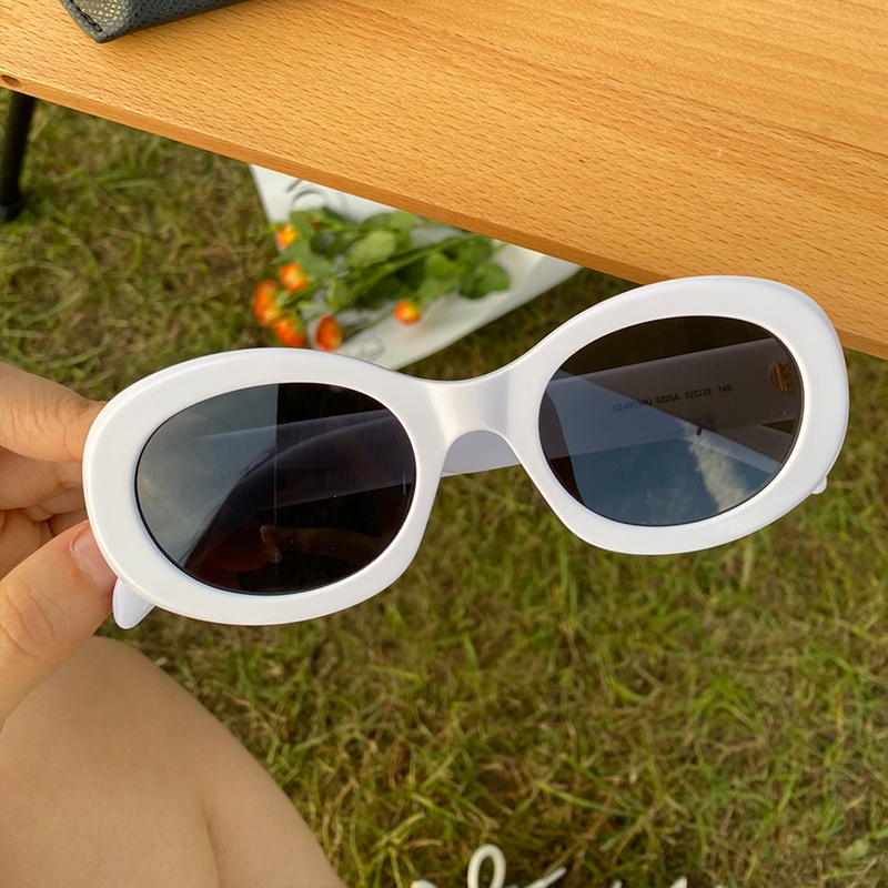 Occhiali Da Sole Ovali Ayaoch Clout Goggles – Stile Retro Mod Kurt Cobain, Bianco