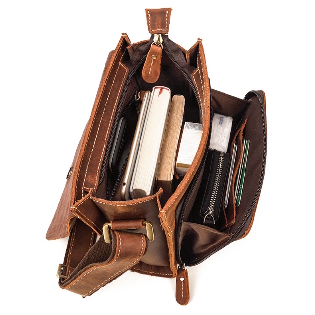 กระเป๋าหนังวัวแท้ สะพายข้าง สะพายไหล เหมาะสำหรับผู้ชาย Leather Bag for you รุ่น  BW01
