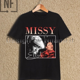 เสื้อยืดลําลอง แขนสั้น คอกลม พิมพ์ลาย Missy Elliot 90S Homage สไตล์ฮิปฮอป เรโทร ใส่สบาย ไซซ์ Ro 30สามารถปรับแต่งได้