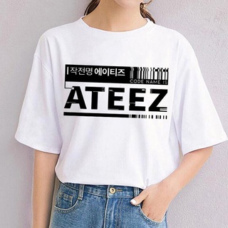 K Pop แฟชั่นฤดูร้อน Y2k Ateez เสื้อยืด Frauen เสื้อยืด Kpop Casual Harajuku กราฟิก Kurzarm เสื้อยืดผู้หญิง Tops เสื้อผ้า