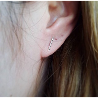 Minimalist925 Bar earring 10 mm. เงินแท้