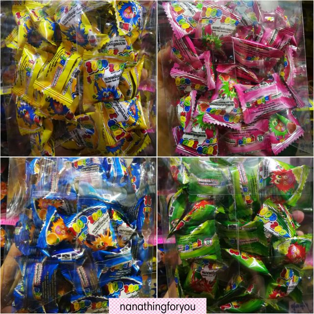 หมากฝรั่งสอดไส้ มี4รส Zood Zood สุดสุด (48เม็ด)