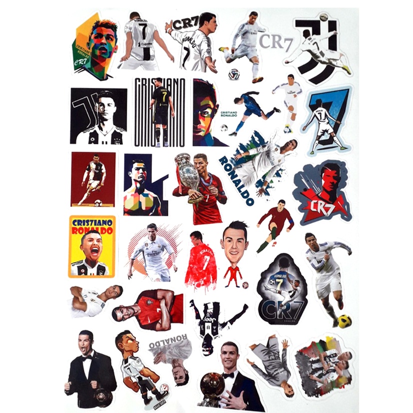 สติ๊กเกอร์/ สติ๊กเกอร์นักฟุตบอล crristiano ronaldo CR7 (แค่ลอกติด)