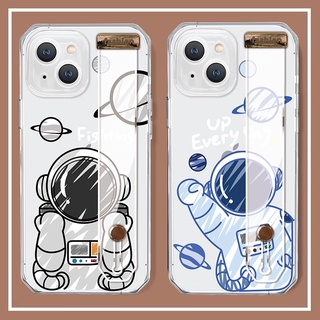 สายรัดข้อมือ แฟชั่น น่ารัก นักบินอวกาศ เคส Samsung Galaxy note8 note9 s10 plus s10 lite + s20 s20fe fe s21 fe s22 plus ultra note10 lite plus  note 20 ultra CASE โปร่งใส นางแบบคู่ ซิลิกาเจล ผู้หญิง ชาย เปลือกนิ่ม เคส