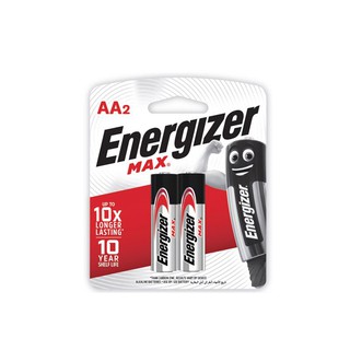 ถ่านอัลคาไลน์ E91-BP2 AA (แพ็ค 2 ก้อน) Energizer Max/Alkaline batteries E91-BP2 AA (pack of 2) Energizer Max