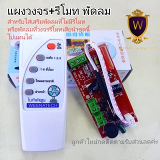 บอร์ดพัดลมพร้อมรีโมท บอร์ดแปลงพัดลม วงจรรีโมทพัดลม ไมก้าลำพูน