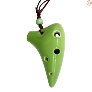 เครื่องดนตรี Ocarina Alto C เซรามิก 6 หลุมพร้อมเชือกเส้นเล็กสําหรับผู้เริ่มต้น