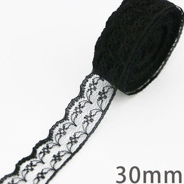 ริบบิ้นลายลูกไม้สีด ํา 10 หลา / ม้วน - รูปที่ 7