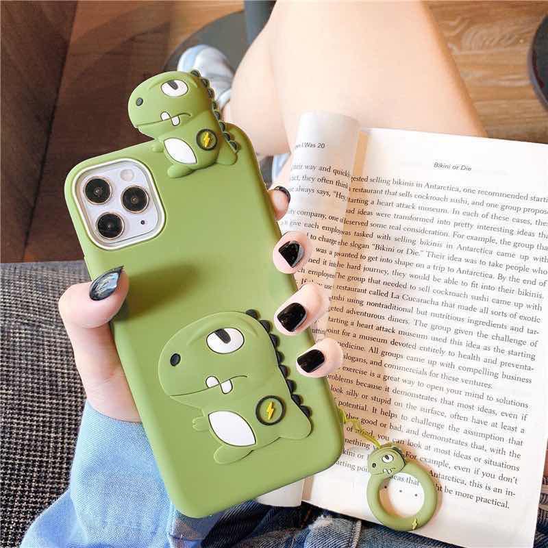 N013 Silicone 🦕เคสไดโนเสาร์ เคสกันกระแทกเคสซิลิโคน IPHONE 11 12 13 14 PRO MAX PLUS 6G-7G/SE2020-6p-7plus-Xs-Xr-Xsmax