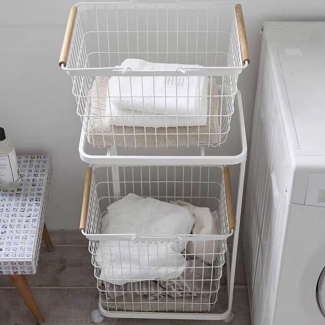 ตะกร้าใส่เสื้อผ้ามินิมอล LAUNDRY BASKETS ROLLING/comfyhomies/