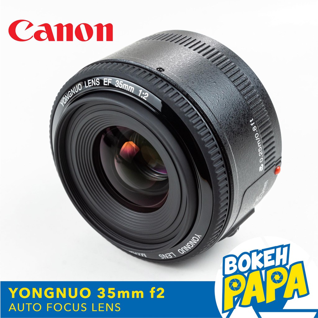 Yongnuo 35mm F2 เลนส์ออโต้โฟกัส Canon DSLR ( สำหรับ Canon EF / EF-S Mount ) ( YN AUTO FOCUS Lens 35 mm F2 ) ( AF / MF )