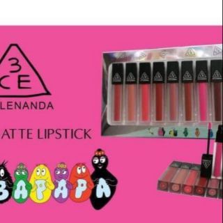 🎉กลอส 3ce เนื้อแมตต์ set 12 สี แท่งใหญ่ สีสวย เนื้อดี ติดทน 🎉