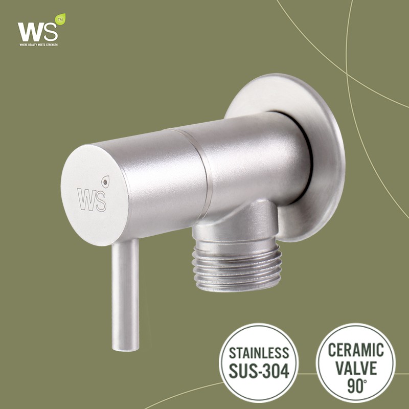 WS สต๊อปวาล์ว วาล์วฝักบัว วาล์วฉากมุม วาล์วเปิด-ปิดน้ำ Stainless304 WS-1210P