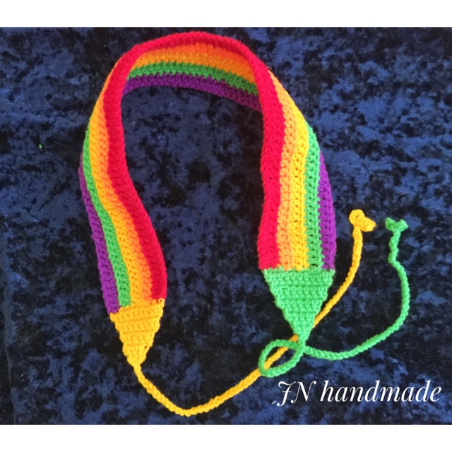 ที่คาดผมไหมพรมสีรุ้งวินเทจ #มีเก็บเงินปลายทาง#