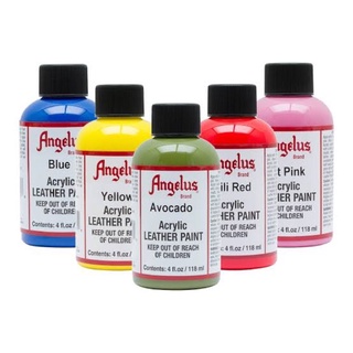 Angelus paint ขวดใหญ่คุ้มกว่า!! 4 OZ สีอคิลิคทาหนัง ผ้า made in usa 🇺🇸