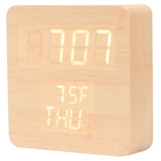 clock CLOCK LED SQUARE 12X12CM. BROWN HLS Home decoration Home &amp; Furniture นาฬิกา นาฬิกา LED HOME LIVING STYLE SQUARE 12