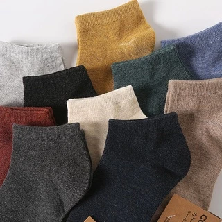 GIANTSHOP ถุงเท้าข้อสั้น ถุงเท้าสีพื้น 11 สี Unisex (N-1411)