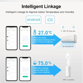 Tuya 4 in 1 WiFi IR Remote Temp and Humi Sensor มีจอ LCD รุ่น S09 S16-E S15 Pro S19 รีโมทอัจฉริยะ