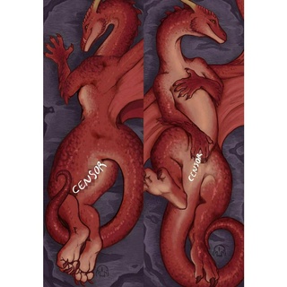 ปลอกหมอน ลายมังกรแดง Dakimakura D&amp;D สองด้าน สําหรับผู้ใหญ่