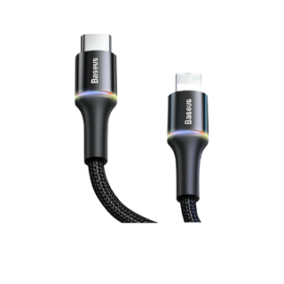 มีไฟ❗ สายชาร์จ Baseus สายชาร์จเร็ว 3 in1 สายถัก สายชาร์จไอโฟน ซัมซุง micro usb type c quick Cable for iphone samsung