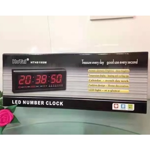 นาฬิกาดิจิตอล HOTAI LED Calendar Wall Clock HT4819SM (แท้)