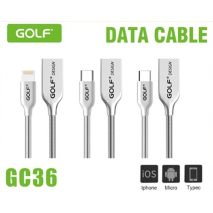 สายชาร์จไอโฟนแท้ Golf GC-36 Iphone ชาร์จไว สายสปริงขาดยาก ทนทานข้ามปี