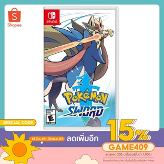 [ใส่ GAME409 ลดเลย 200 บาท] Pokemon Sword : Nintendo Switch (ENG)