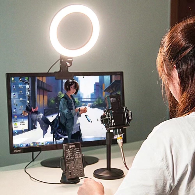 ไฟไลฟ์สด ไฟวงแหวน ไฟไลฟ์ ไฟกลม ปรับแสงได้ ไฟวงแหวน LED ขาตั้งกล้องภาพถ่ายไฟ LED