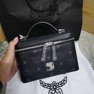 สด-ผ่อน📌แท้💯Mcm crossbody bag หนังแท้สีดำ