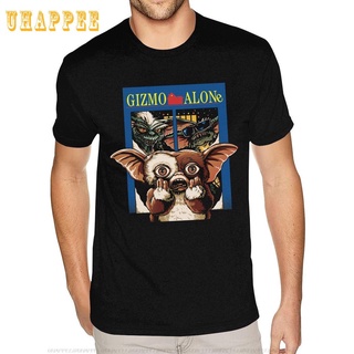 Gremlins Gizmo Alone s  Vintage Print Tees Mens Short Sleeves Cheap Brand Clothing Christmas Gift t shirtสามารถปรับแต่ง