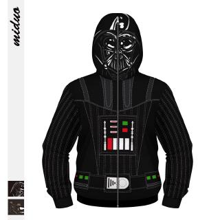 เสื้อแจ็กเก็ต มีฮู้ด แต่งซิป พิมพ์ลาย Star Wars Darth Vader 3 มิติ สําหรับเด็ก