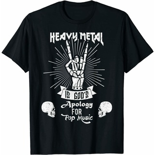 เสื้อผ้าผชเสื้อยืด พิมพ์ลาย Heavy Metal Music Is GodS Apologyตลก สําหรับผู้ชายS-5XL